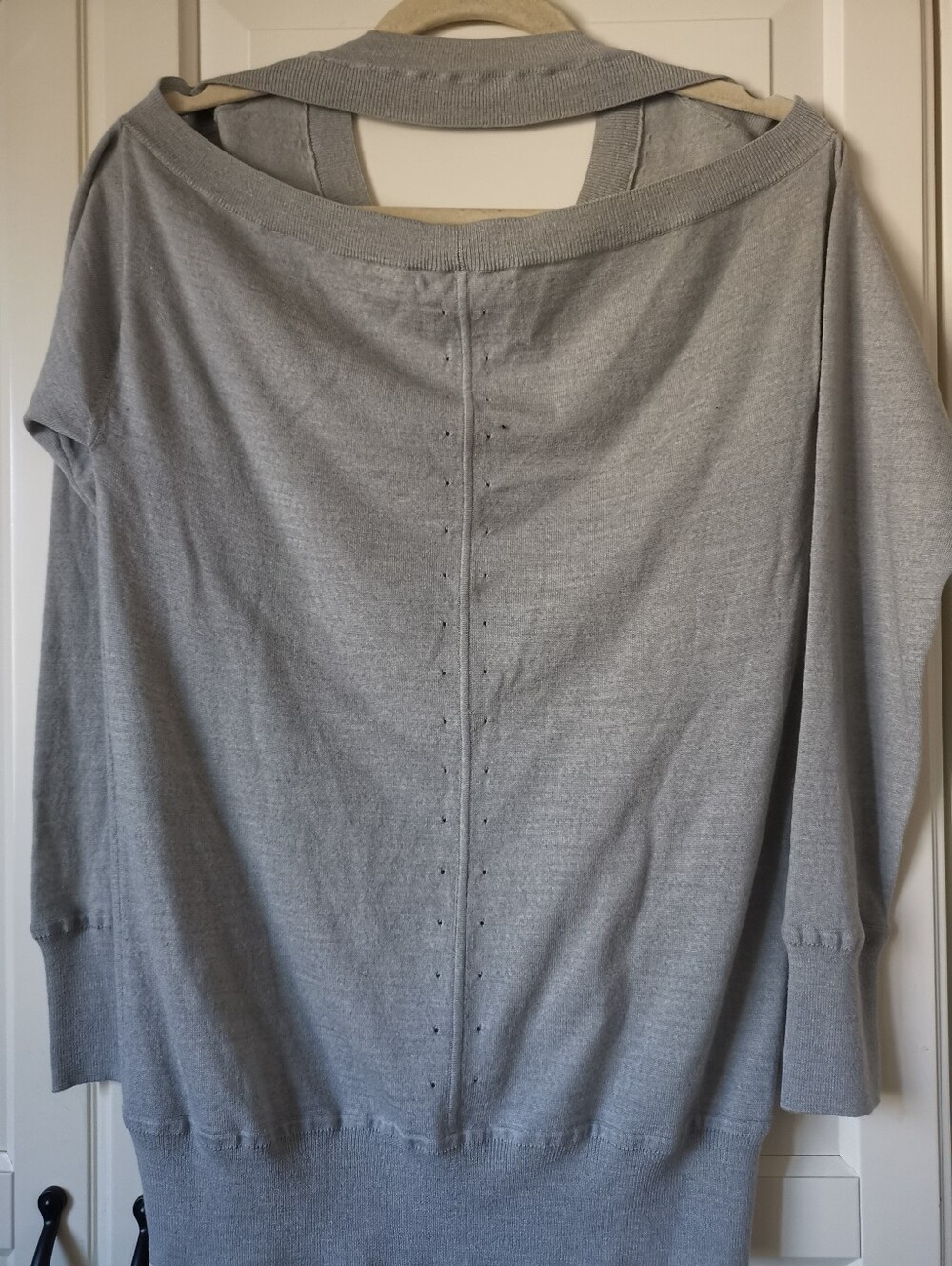 Alexander Wang Grey Fine Knit Cutout Back Sweater S